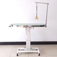 Table de beauté ronde et élévatrice électrique simple pour animaux de compagnie avec lumières LED et bras pour grands chiens Table de toilettage lumineuse pour animaux EUR