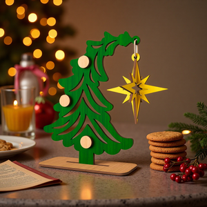Set de Adornos Navideños de Madera para Árbol, Decoración de Mesa para Fiestas, Adorno DIY para el Hogar, Escena Invernal, Decoración Navideña - Product Image 4