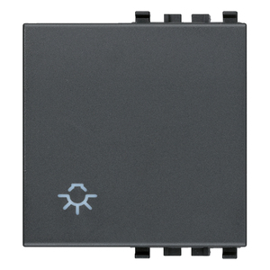 Gray Light <b>Switch</b> With Symbol 2M Button Wall Mounted 4.46 X 4.9 X 2.29 Cm - Product Image 1