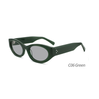 Lunettes de soleil de luxe 2026 avec logo, monture petite, style vintage, en acétate, œil de chat, pour femmes