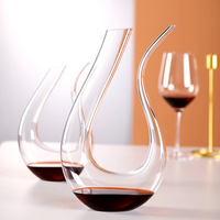 Mini carafe à vin de luxe en verre, en forme de U, pour boissons, vente en gros