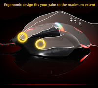 V10 Mouse Gaming optik yang dapat diprogram, Mouse Gaming optik 12000DPI kabel RGB dapat diprogram, USB2.0 / MCU