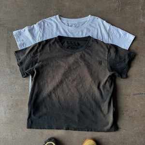 T-shirt da uomo Huili OEM in cotone 100% lavato effetto vintage slavato, girocollo basic personalizzato, vestibilità rilassata, manica corta - Product Image 1