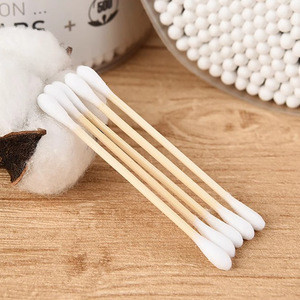 Cotons-tiges double-emboutis en boîte, cotons-tiges jetables, cotons-tiges pour le nettoyage des oreilles, serviettes hygiéniques, cotons-tiges à tête ronde en bois - Product Image 3