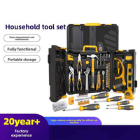 Ensemble d'outils ménagers Série Jaune-Gris Tournevis Clé à molette réglable Acier au chrome-vanadium Sac à outils en toile Réparation automobile