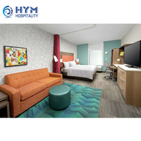 Ensemble de chambre d'hôtel en MDF moderne pour hôtels 3-5 étoiles à usage commercial Design écologique Revêtement en cuir personnalisable
