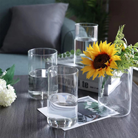 Vases cylindriques en verre transparent personnalisés en gros, bougeoirs hurricane pour la Saint-Valentin, les mariages, les fêtes et la maison