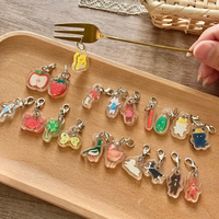 Porte-clés personnalisé en acrylique, pendentif de personnage de dessin animé, imprimé double face transparent, breloque de sac tendance, cadeau personnalisé
