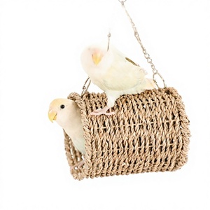 Papegaaienslaapnest Vogelhuisje Hangend Klein Tijgerhuid Xuanfeng Pioenroos Handgeweven Ademend Speciaal bed Voor gebruik op zomerdagen - Product Image 1