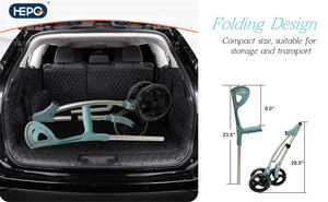 Déambulateur MSMT en aluminium à 3 <span class=keywords><strong>roues</strong></span>, canne pliable, déambulateur léger pour voyageurs, déambulateur étroit pour petits espaces - Product Image 4