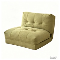 Canapé-lit pliant Cloud Roll Lazy Sofa en flanelle, rembourrage en coton de soie, style Tatami, couleur crème, chaise individuelle