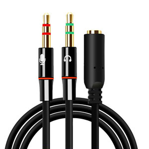 Convertidor de audio de 3,5mm a doble conector para micrófono de auriculares con transmisión estable, sonido claro, uso en juegos - Product Image 5