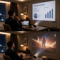 Mini projecteur intelligent Transjee A20 |   Mise au point automatique et 180° °   Rotatif |   Prise en charge Full HD 1080P |   Projecteur de films portable