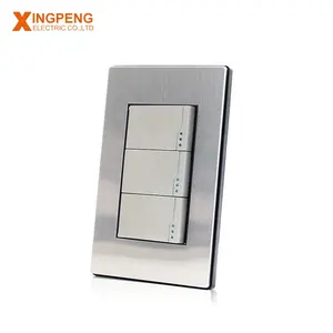 High end 118K us standard grey color stainless steel plate trukey wall switch socket box for house wall switch electric