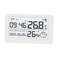 LX8115 Thermomètre numérique intelligent Hygromètre avec port USB Grand écran Affichage de la date et de l'heure Bureau à domicile Chambre de bébé Calendrier Horloge