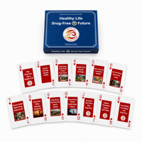 Cartes à Jouer Personnalisées Premium pour l'Éducation Familiale à la Santé et la Sensibilisation Anti-Drogue, en Papier Professionnel à Noyau Violet, Boîte en Papier Durable
