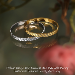 Brazalete de Moda en Acero Inoxidable 316L con Baño de Oro PVD, Joyería Sostenible y Resistente - Product Image 3