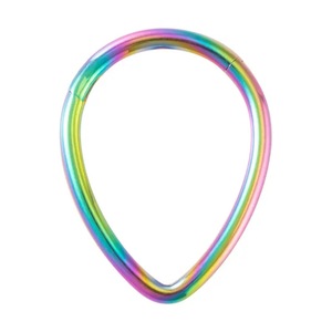 Stainless Steel Water Drop Seamless Hinged <b>Rings</b> | Hypoallergenic Body Jewelry for Nose, Ear & <b>Septum</b> Piercings - Product Image 5