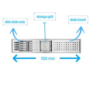 Set Organizzatore per Lavello Commerciale Fatto a Mano in Acciaio Inox 18 Gauge, Portapiatti, Portabicchieri, Rubinetto Singolo per Isola Cucina - Product Image 3