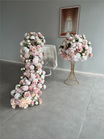 Bouquet de fleurs artificielles en soie rose, hortensia, centre de table, rangées de roses pour chemin de table, décoration de fond d'allée de mariage, vente en gros