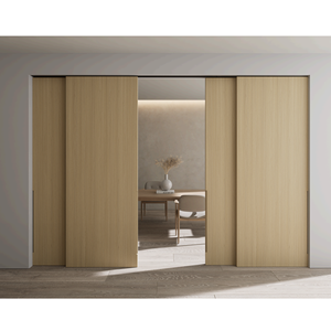 Puerta de WPC con Material Personalizado, Puerta Interior de Madera Moderna y Minimalista, Puerta Corredera Empotrada Personalizada para Dormitorio, Sala de Estar, Armario - Product Image 2