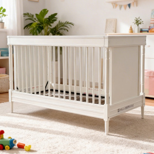 Multifunctional White <strong>Europe</strong> Girls Adjustable Height Sleeping Cot Wooden Bed <strong>Crib</strong> for Newborn 0-3 Years - Product Image 6