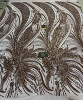Tissu en dentelle africaine Kalume 4933 avec perles et paillettes, tissu en dentelle française haut de gamme luxueux, maille de haute qualité pour robe de mariée