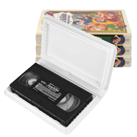 Boîte de protection vintage en vinyle blanc pour collection de cassettes vidéo VHS, étui de remplacement à clapet pour stockage, protection intégrale