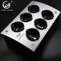 Distributeur d'alimentation CA Euro Shuko UE YIVO XSSH Audio 125V-250V 50/60Hz 16A Entrée IEC en alliage d'aluminium plaqué or 6 prises