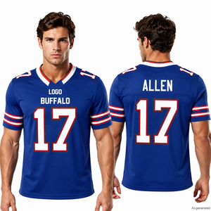 Uniforme de football américain taille 6XL avec logo personnalisé, impression par sublimation, personnalisation pour équipes et clubs - T-shirt à col en V pour homme - Product Image 2