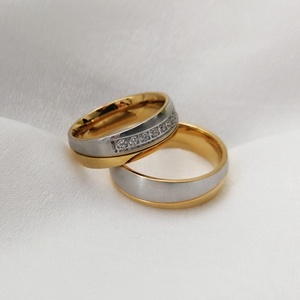 ファッションジュエリーリング カップルリング ジルコン ステンレススチール 結婚指輪 カップルセット ステンレス鋼316L ジュエリー - Product Image 3