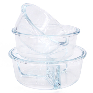 Récipient de préparation de repas en verre borosilicaté de qualité supérieure à 4 compartiments avec couvercle en plastique - Product Image 6