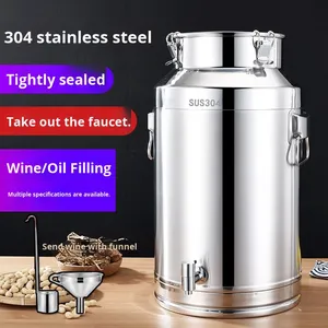Nouvelle boîte à thé en acier inoxydable 304, épaisse et scellée, pour huile et vin, avec bec verseur, capacité de 20 kg - Product Image 2