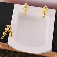 Mini modèle de robinet de poche, décoration, ornement, accessoires pour lavabo de salle de bain, maison de poupée 1:12