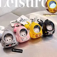 Nouveauté Sac à dos en PVC Chat Astronaute de Dessin Animé Lumineux Accessoires de Sac à Main Décorations de Sac Pendentif Petits Cadeaux