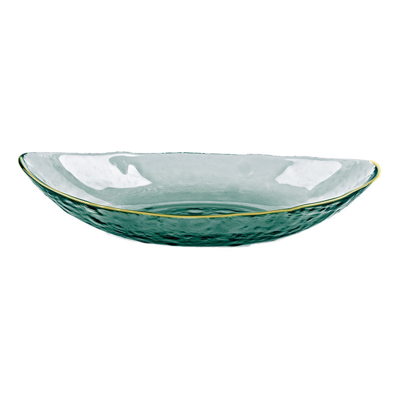 Green boat shap with gold edge