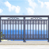 Valla de aluminio de metal simple con tapas de poste de valla modeladas en 3D decorativas de bajo precio de fundición negra