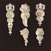 Apliques de Madera Tallada, Adornos Decorativos para Muebles, Rosetones Decorativos de Madera Tallada sin Pintar para Decoración del Hogar