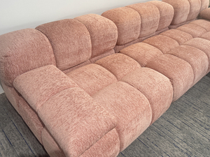 Canapé modulaire de luxe européen en velours rose lavande, modules compressés en forme de bulle, rangement facile, gain de place - Product Image 3