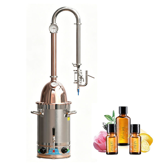 20L 30L 65L Stainless Steel Pure Copper Column Essential Oil Purification Distiller Purifier Hydrosol Machine Hydrosol Distiller