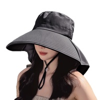 Topi Bucket Gaya Baru 2026, Pinggiran Lebar, Dapat Disesuaikan, Pelindung Leher, Bernapas, Cocok untuk Perjalanan Luar Ruangan, Topi Musim Panas Anti UV, Motif Logo