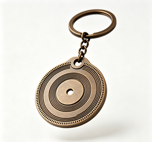 Llavero Redondo de Metal Bronce Vintage Estilo Moneda con Colgante Grabado para Bolso - Product Image 2