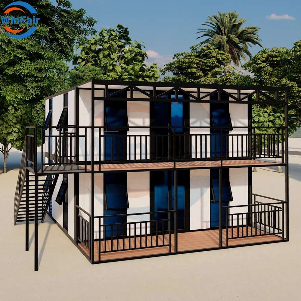 WinFair Puerto Rico 20 футов Двухэтажный мобильный крошечный складной сборный модуль конкурентоспособная цена портативный контейнер для дома с 2 спальнями