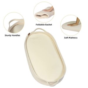 Cesta Moisés <span class=keywords><strong>Plegable</strong></span> Ecológica con Certificación BSCI, con Cubierta Extraíble Resistente al Agua, Regalo para Bebé Unisex, Cuerda de Algodón - Product Image 3