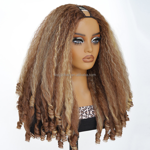 <span class=keywords><strong>Parrucca</strong></span> Sintetica di Alta Qualità 20 Pollici in Fibra Futura Premium Yaki con Parte a V, Capelli Ricci <span class=keywords><strong>Afro</strong></span> Lisci per Donne Nere - Product Image 1