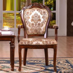 <span class=keywords><strong>Chaise</strong></span> de salle à manger classique, dossier <span class=keywords><strong>en</strong></span> tissu, fauteuil, style américain, tissu floral, <span class=keywords><strong>chaise</strong></span> de bureau à domicile - Product Image 6