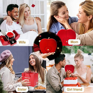 สร้อยคอจี้รูปหัวใจสแตนเลสแบบใหม่ พร้อมกล่องของขวัญและการ์ดข้อความ ของขวัญวันคริสต์มาสและวันเกิด - Product Image 5