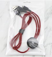Kabel Pengisi Daya Nylon Kepang 5-in-1 1.2M dengan Logo LED 2 hingga 3 Warna, Hadiah Promosi, Kabel Data Multifungsi dengan Kotak Hadiah, Logo Custom