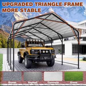 <span class=keywords><strong>Abri</strong></span> <span class=keywords><strong>de</strong></span> voiture en métal robuste <span class=keywords><strong>de</strong></span> 12x20 pieds, auvent <span class=keywords><strong>de</strong></span> voiture en acier galvanisé avec cadre <span class=keywords><strong>de</strong></span> base renforcé, <span class=keywords><strong>abri</strong></span> extérieur pour voitures, camions - Product Image 6