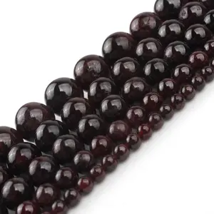 johnstonotite natural gemstone beads Garnet round loose gemstone beads for jewelry making